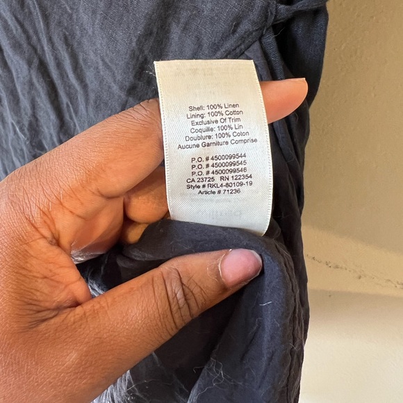 Small BLACK Aritzia Wilfred small boheme wrap linen black/ lace detailing dress - Picture 5 of 8